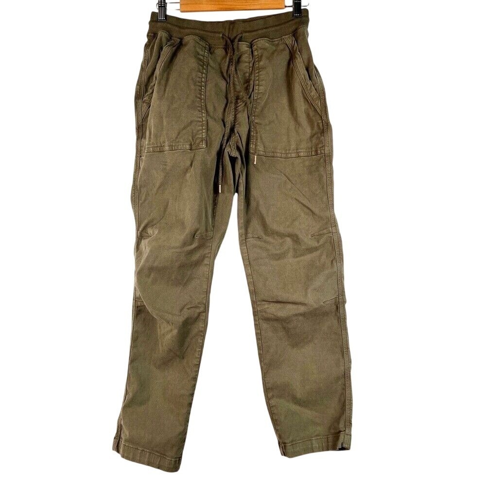 Faherty Hiking Outdoor Pant Green Olive Drawstring Pockets Women's Size S